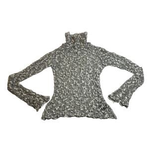 Bebe Sheer Open Knit Turtleneck Sweater Size Medium Lightweight Y2K Casual 90s